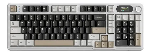 Teclado Mecânico Gamer Bluetooth 2.4g Attack Shark X98pro Cheese White Inglês Uk